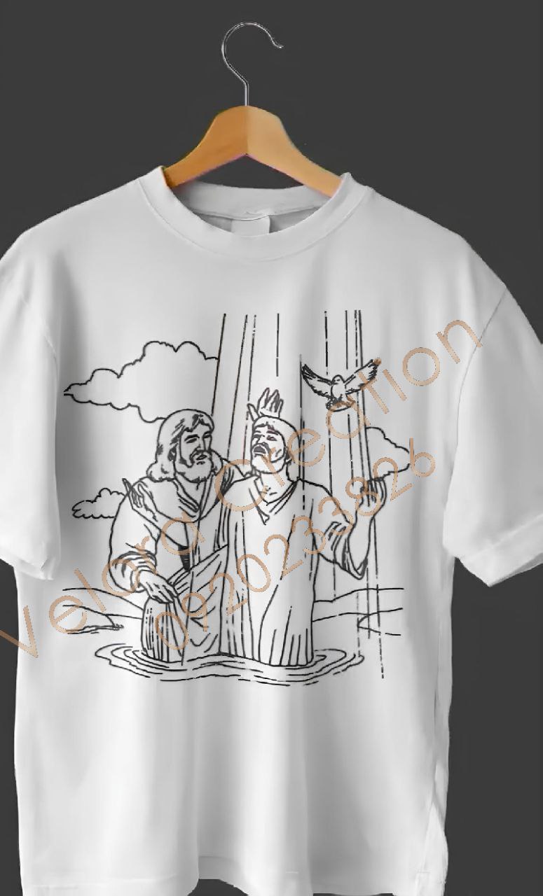 Religious Art Line Drawing T-Shirt